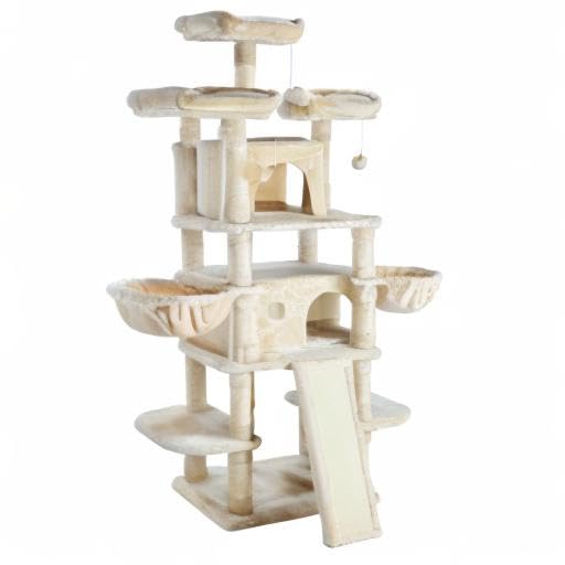 SHA CERLIN 68 Inches Multi-Level Large Cat Tree for Large Kitties/Big Cat Tower with Condo/Cozy Plush &zwnj