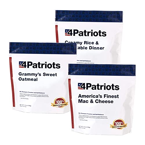4Patriots 4-Week Kit + 72-Hour Kit Survival Food Bundle: Designed to Last 25 Years, 212 Servings