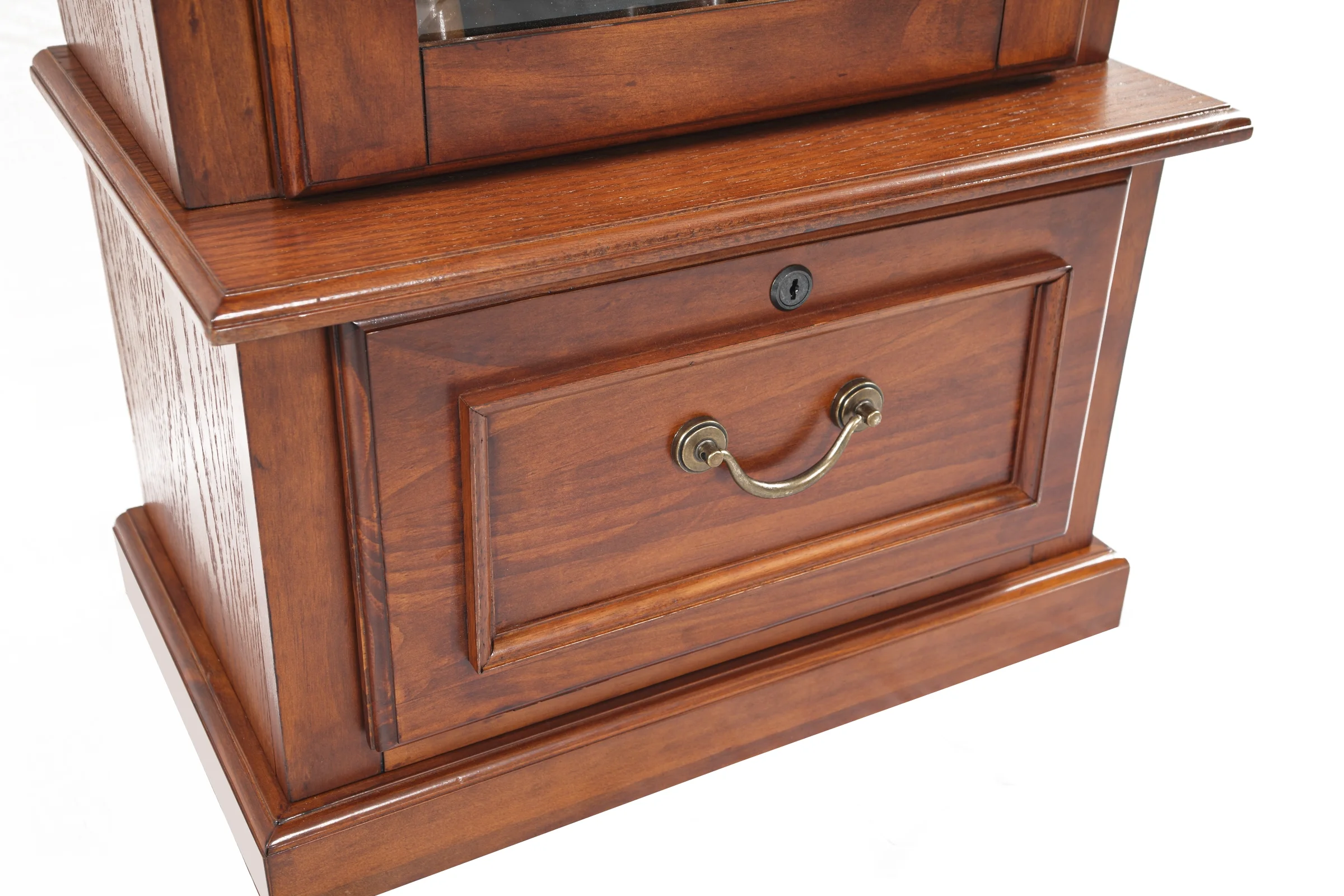 American Furniture Classics 8 Gun Key Lock Wooden Storage Display Cabinet