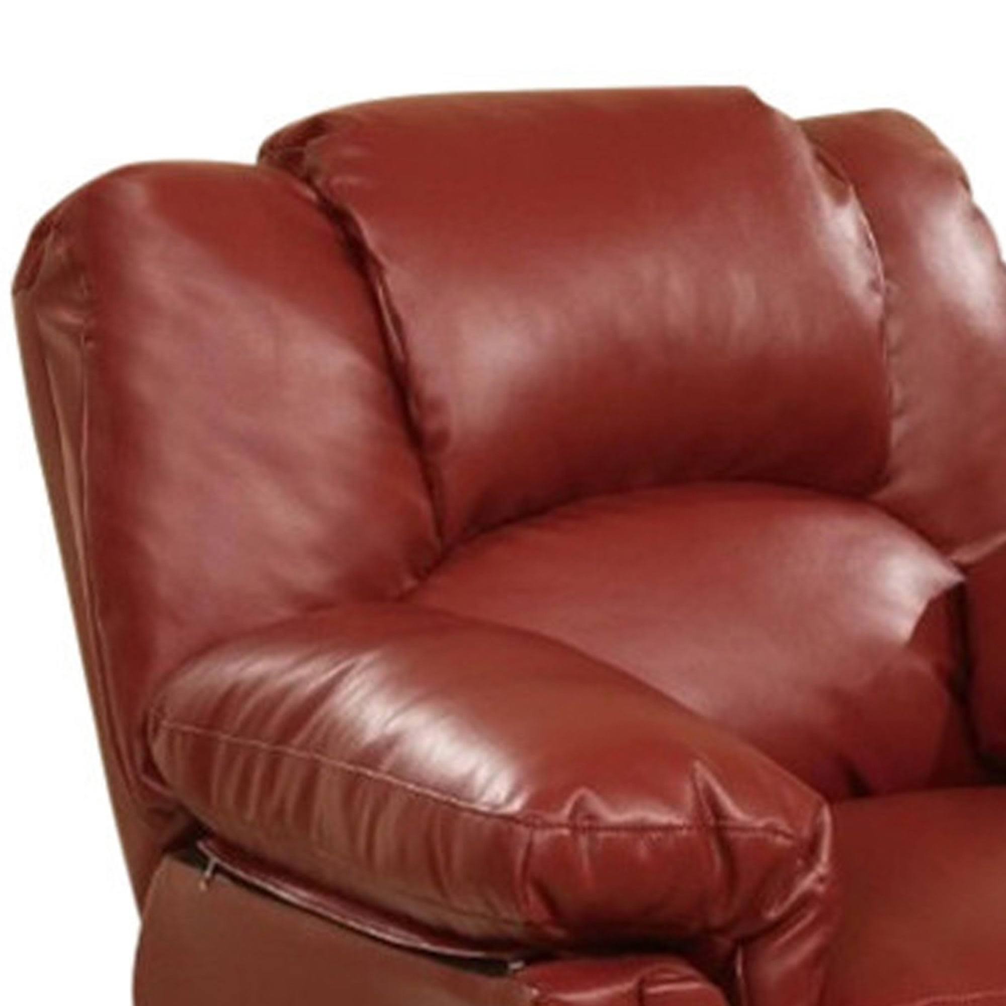 Benzara Bm171428 Bonded Leather Rocker/Recliner Red