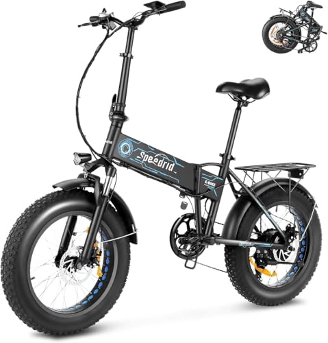 ANCHEER Folding Electric Bike for Adults, Electric Bicycle with 500W Brushless Motor(Peak 800W), 48V/499Wh Hidden Battery, Up to 55 Miles