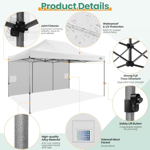 COBIZI 13x26 Pop Up Tent 13x26 Canopy with Sidewalls Heavy Duty Canopy Party Tent for Parties
