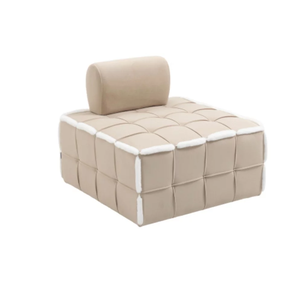 Upholstered Deep Seat Armless Accent Single Lazy Sofa Lounge Arm Chair