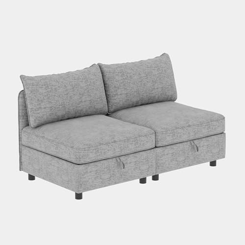 Oversized Modular Storage Sectional Sofa Customizable Seating Group Sofa&Couch Convertible Sleeper Sofabed with Movable Ottomans and Seat