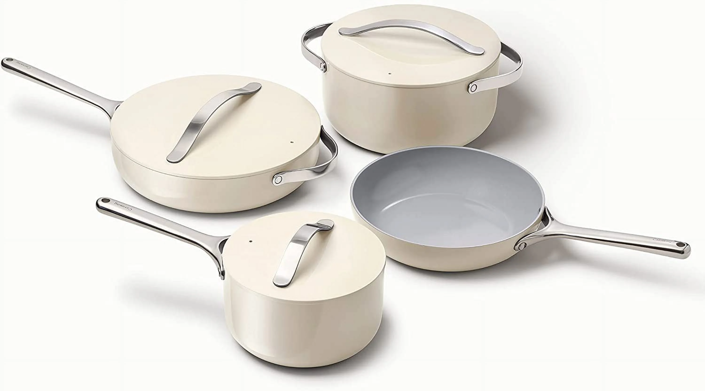 Caraway Nonstick Ceramic Cookware Set (12 Piece) Pots  Pans  Lids and Kitchen Storage - Non Toxic  PTFE &amp; PFOA Free - Oven Safe &amp