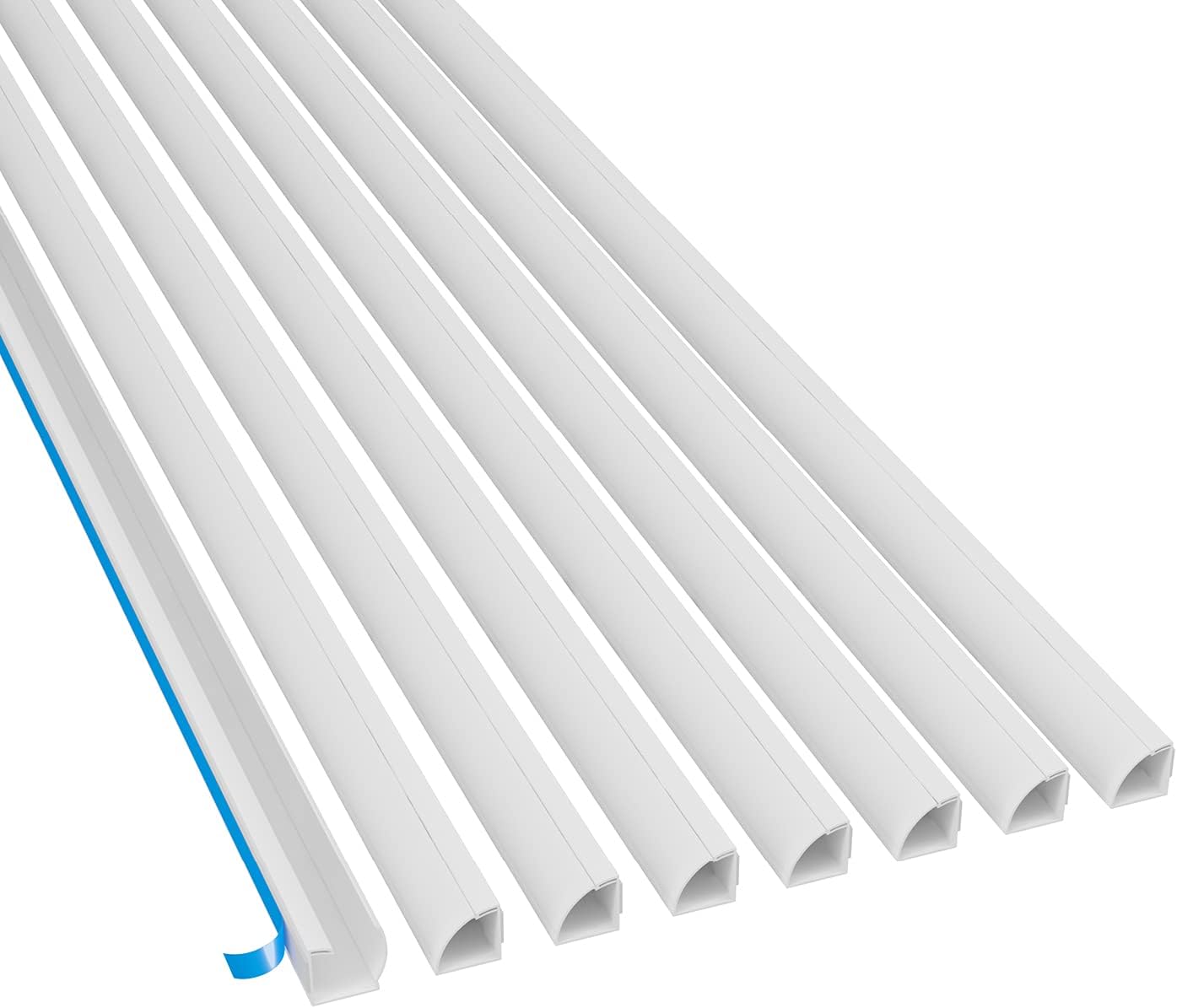 D-Line Quarter Round Cable Raceway, Self-Adhesive Baseboard Molding Alternative, Corner Cord Cover, Paintable Self-Adhesive Wire Hider