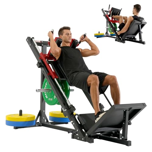 RitFit Leg Press Hack Squat Machine, Professional Adjustable Leg Press Machine for Home Gym with Linear Bearing