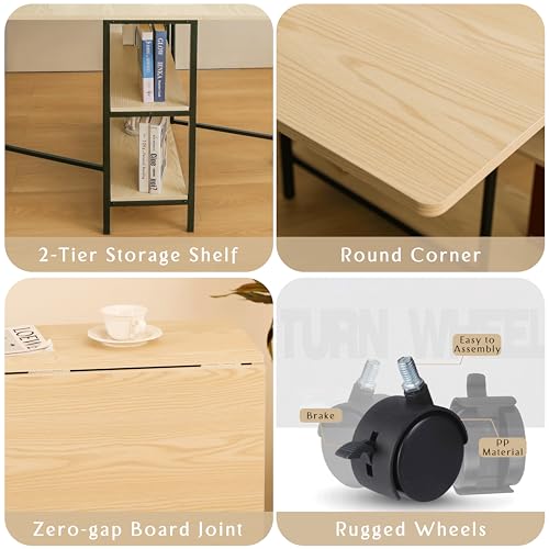 Multifunction Table Drop Leaf Dining Table - 47" Solid Wooden Foldable Kitchen Table