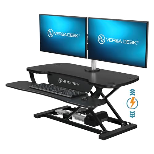 VERSADESK PowerPro™ 36 Inch Electric Standing Desk Converter, Height Adjustable Sit to Stand Up Desk Riser