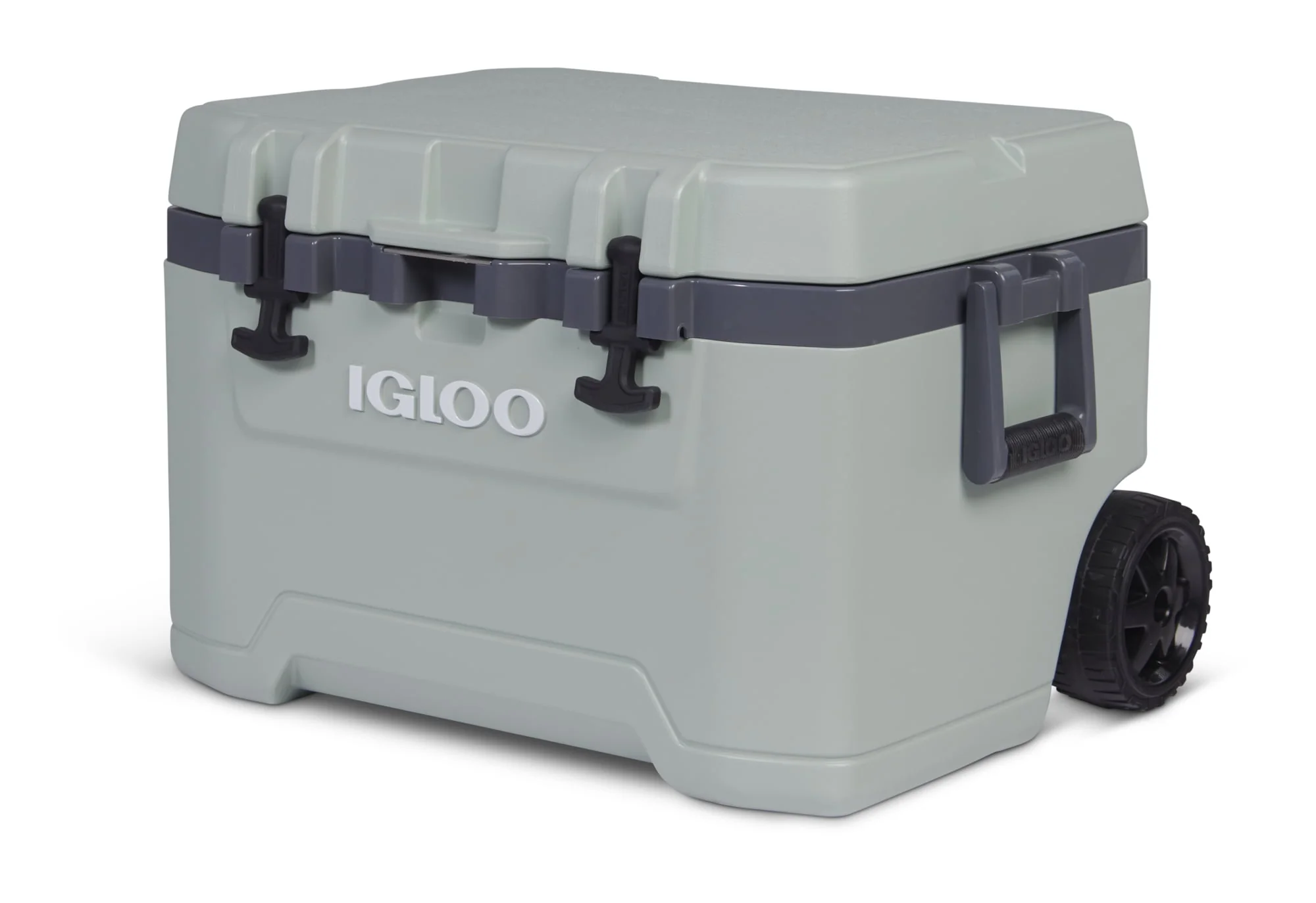 Igloo Overland 52 QT Ice Chest Cooler with Wheels, Gray (26 x 19 x 16)