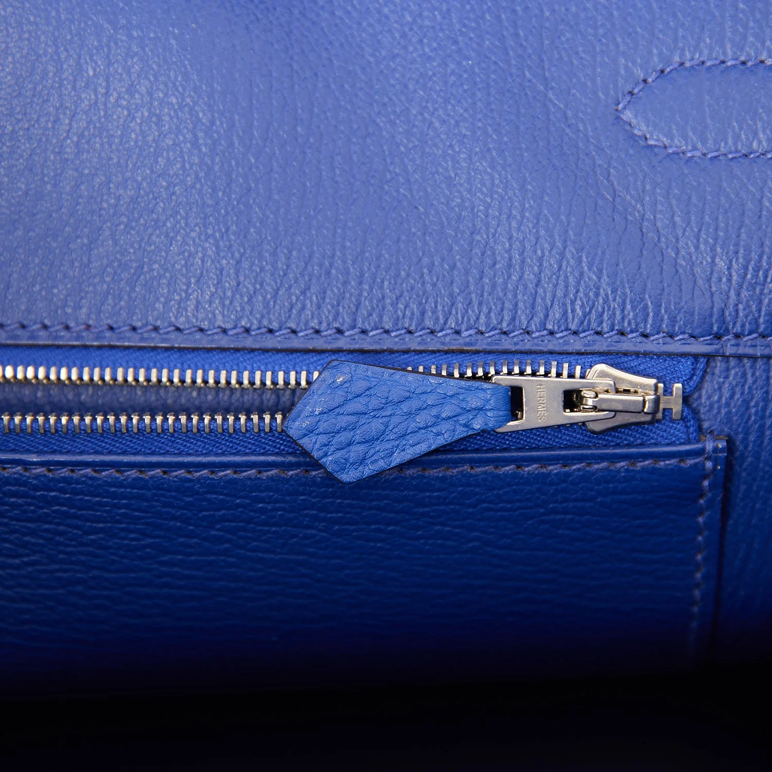 Pre-owned Hermes Birkin 35 Bleu Electric Togo Palladium Hardware