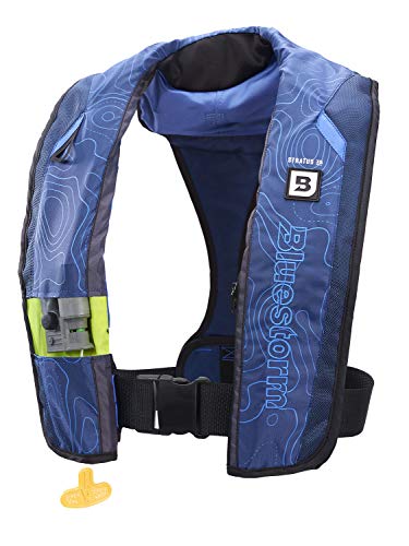 BLUESTORM Stratus 35 Inflatable Life Jacket PFD for Adults | US Coast Guard (USCG) Approved Automatic Self Inflating Life Vest Preserver with Manual