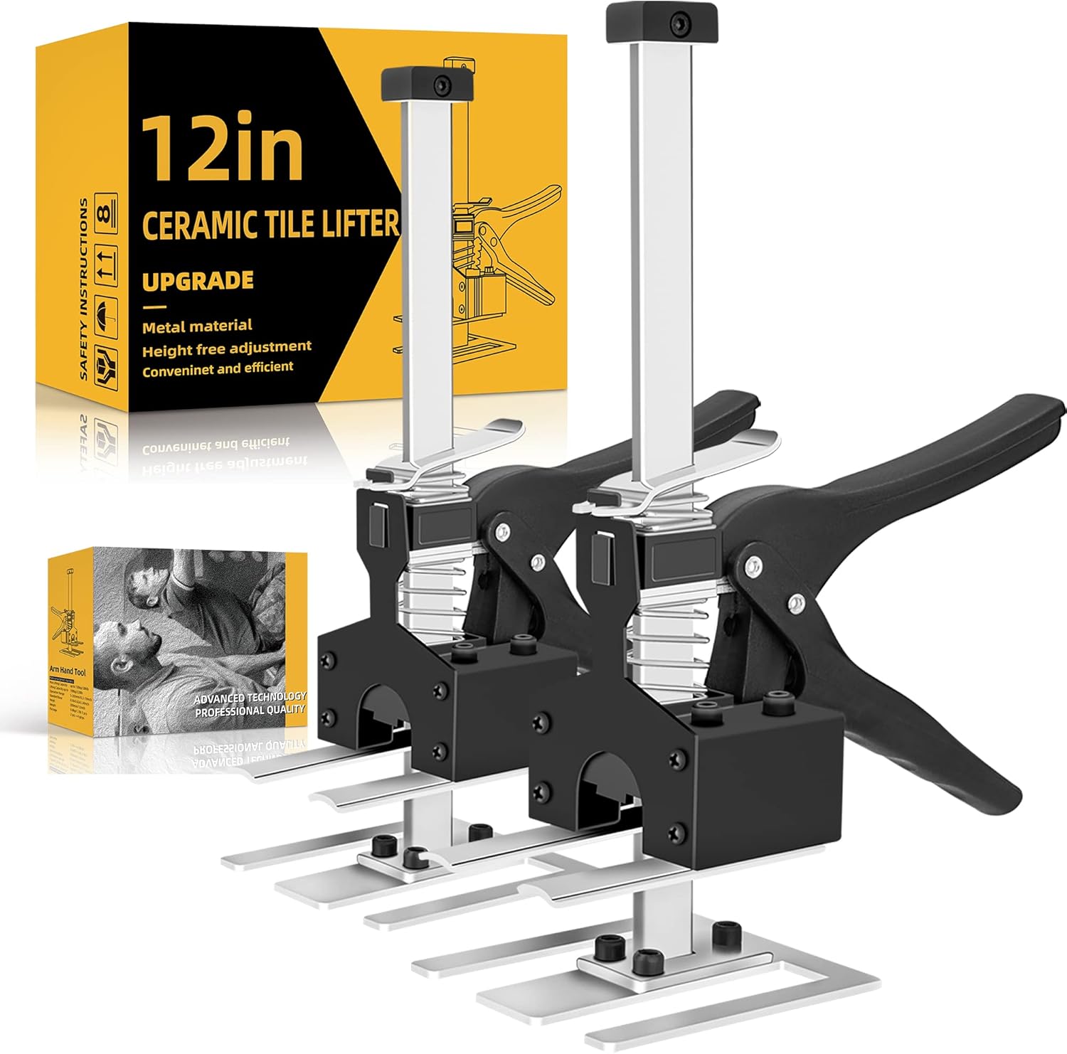 AMZKEIO Lever Arm Lifter, 12 Inch Labor Saving Arm Jack, Drywall Lift, Hand Jack Lift Tool for Wall Tile Lift and Positioning Aid