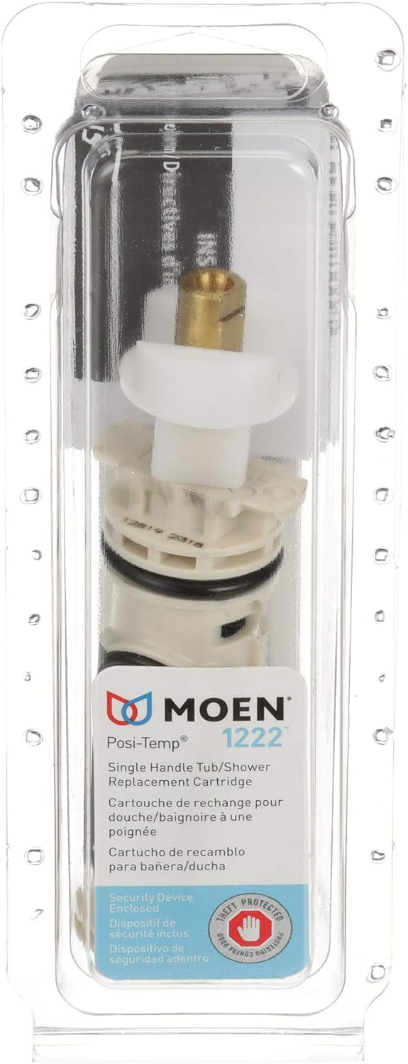 Moen 1222 One-Handle Posi-Temp Faucet Cartridge Replacement for Moen Tub Shower and Shower Only Configurations, Brass and Plastic