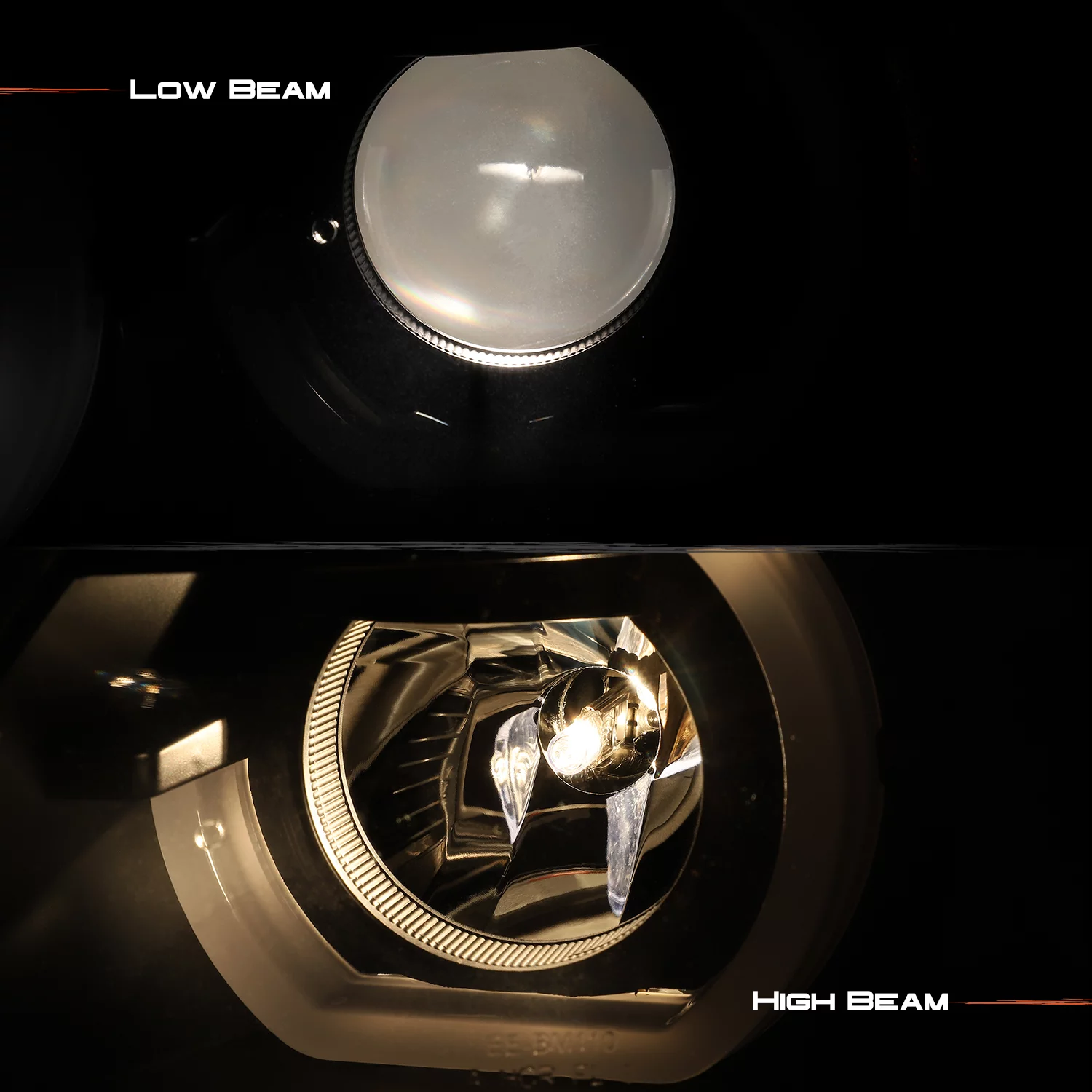 AKKON - Headlights For BMW E90 Sedan & Wagon [Halogen Style] LED U-Halo Black Housing Projector Headlights Headlamps
