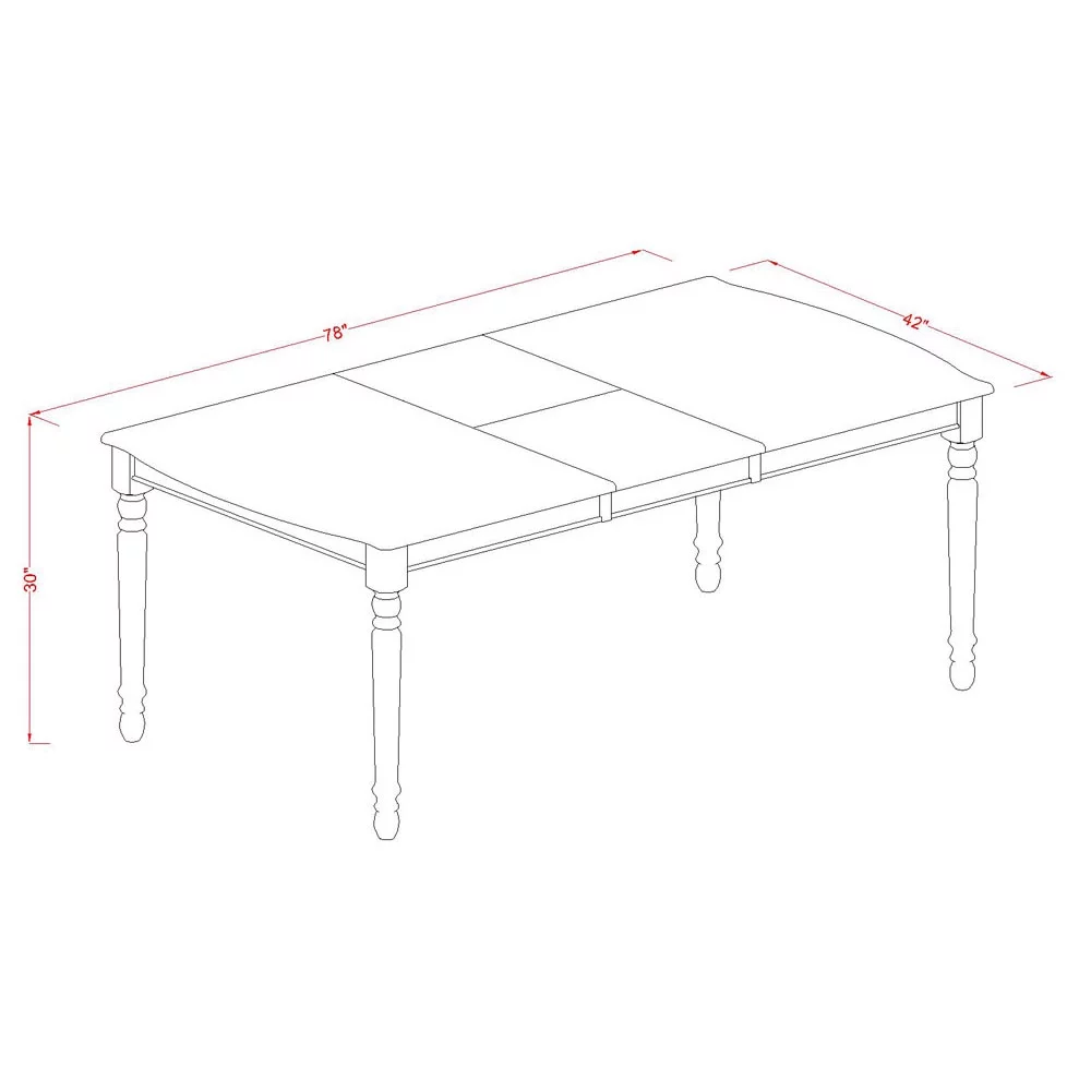 East West Furniture Dover 9-piece Wood Dining Table and Chair Set in Cherry