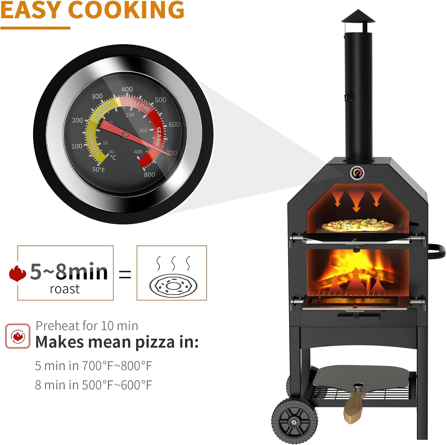 Amopatio Pizza Oven Outdoor, Everything Bundle Wood Fired Pizza Oven