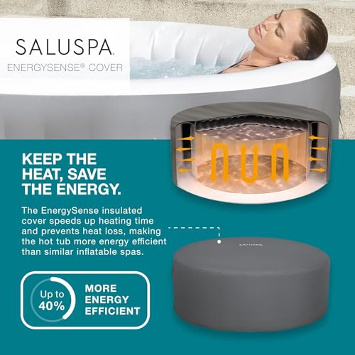 Bestway Coleman Palm Springs 4 to 6 Person EnergySense Smart AirJet Plus Inflatable Hot Tub Outdoor Spa with 140 AirJets and Insulated Cover