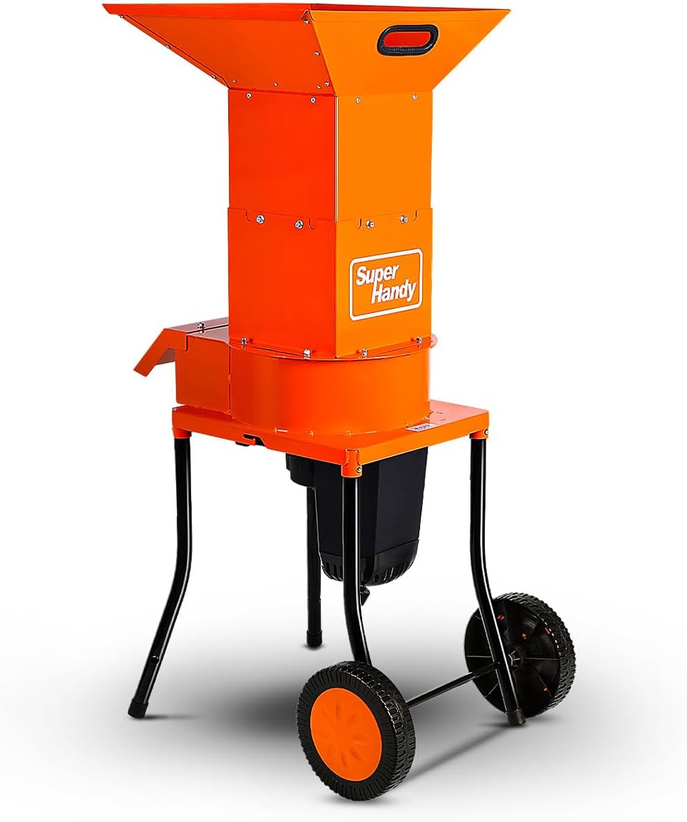 SuperHandy Leaf Mulcher Shredder Electric Green and Waste Management Heavy Duty 120V AC 11" Inch Cutting Blade .5" Inch Cutting Capacity for Leaves