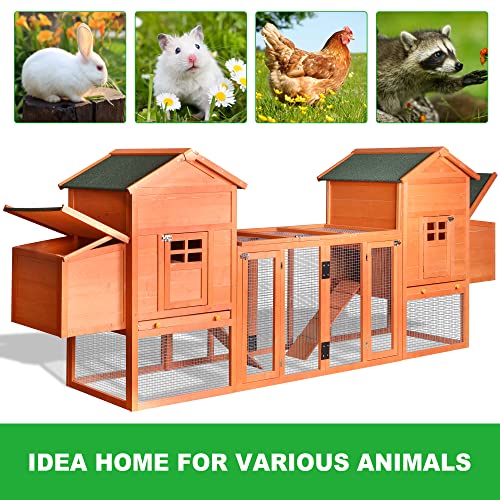 Outdoor Chicken Coop for 8 Chickens, 2025Upgraded Portable Wooden Hen House with Nesting Boxes, Chicken House, Chicken Run Cage