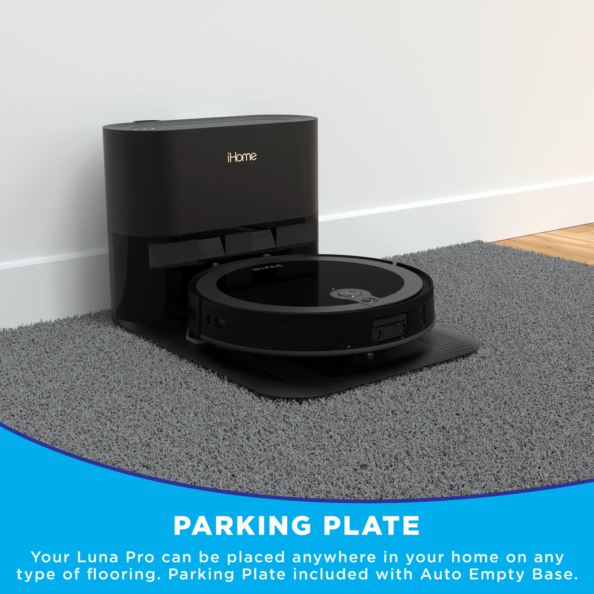 iHome AutoVac Luna Pro New 3-in-1 Robot Vacuum and Vibrating Mop with Auto Empty Base