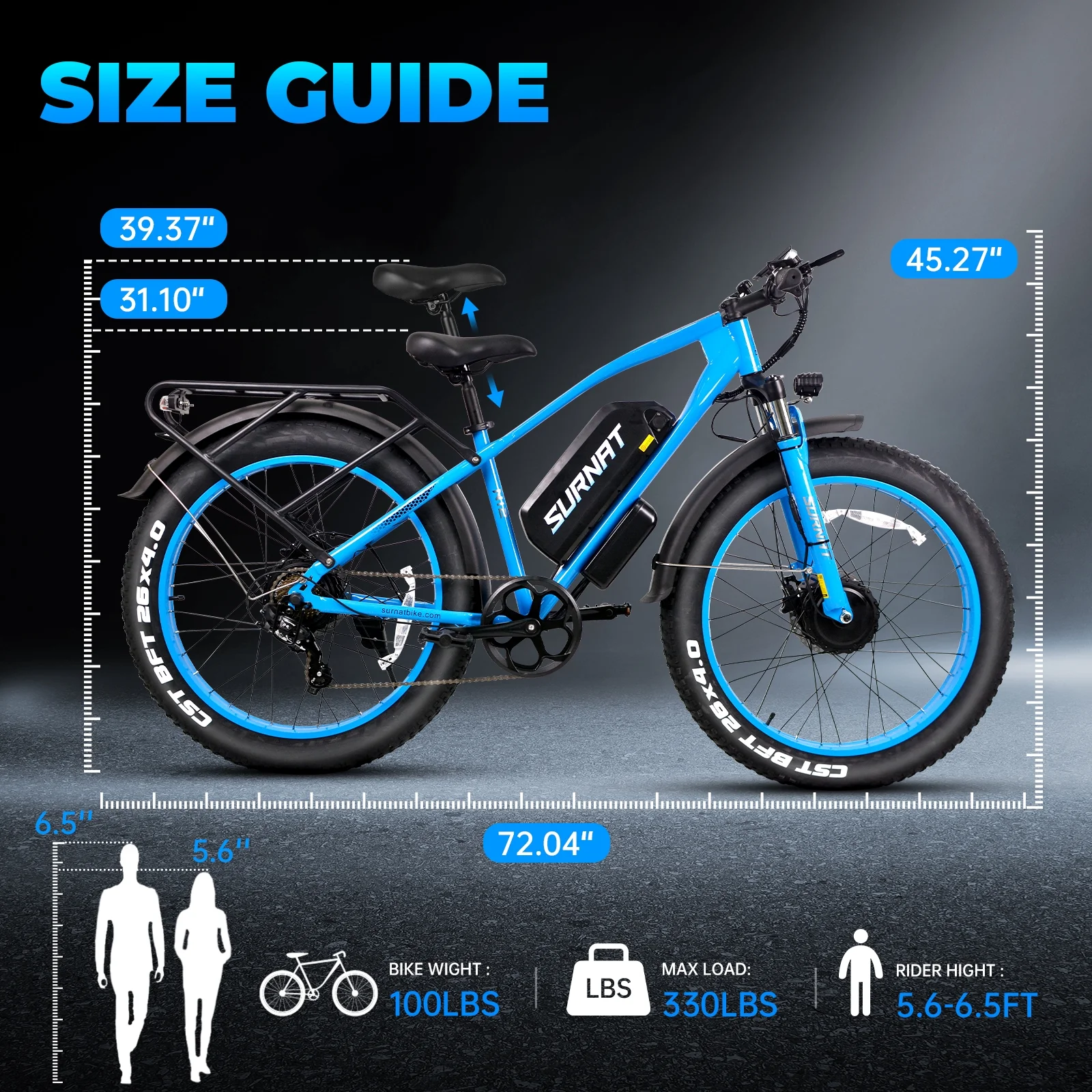 Electric Bike for Adults - Dual Motor AWD 2000W 32MPH Ebike with 48v/22.5Ah Removable Battery, 26x4.0 Fat Tire Mountain Electric Bicycle