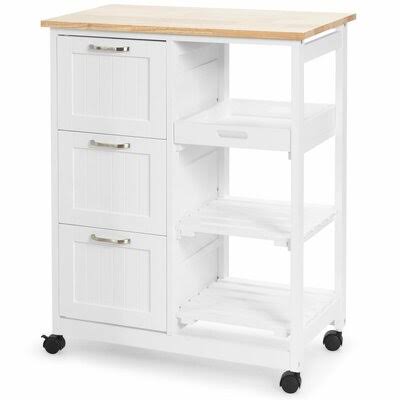 Kitchen Island with Casters Red Barrel Studio Base Finish: White