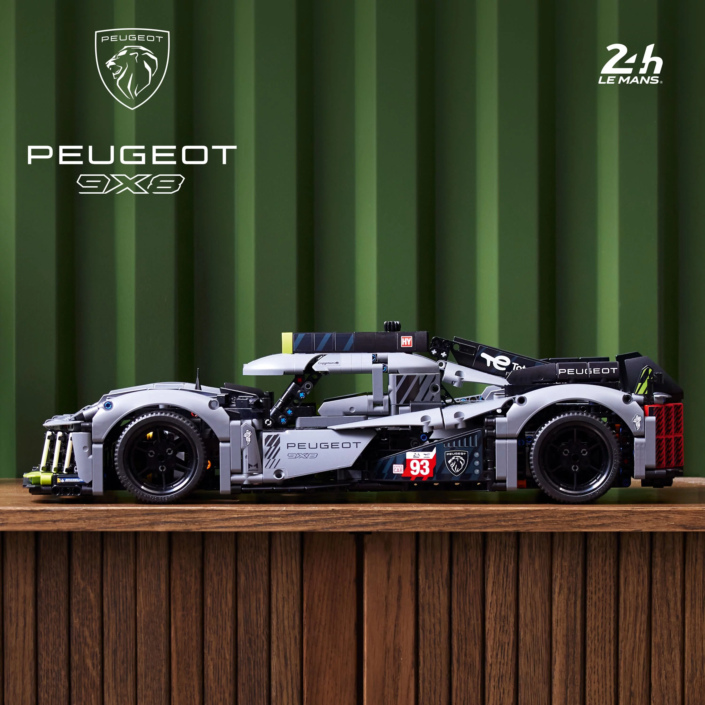 LEGO Technic PEUGEOT 9X8 24H Le Mans Hybrid Hypercar 42156 Collectible Race Car Building Kit for Adults and Teens