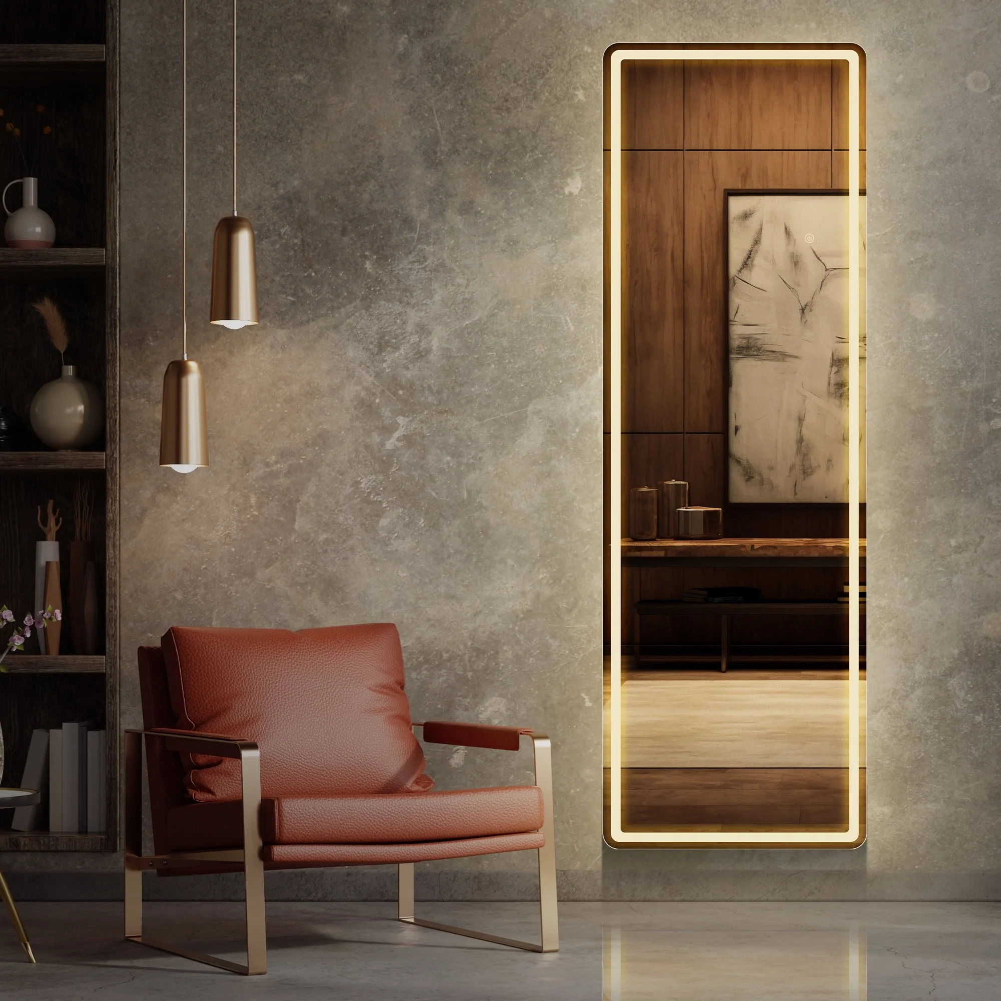EDX Full Length Mirror 64x21 Full Body Mirror Rectangle Free Standing Wall Mounted Leaning Hanging Floor Mirrors, Black