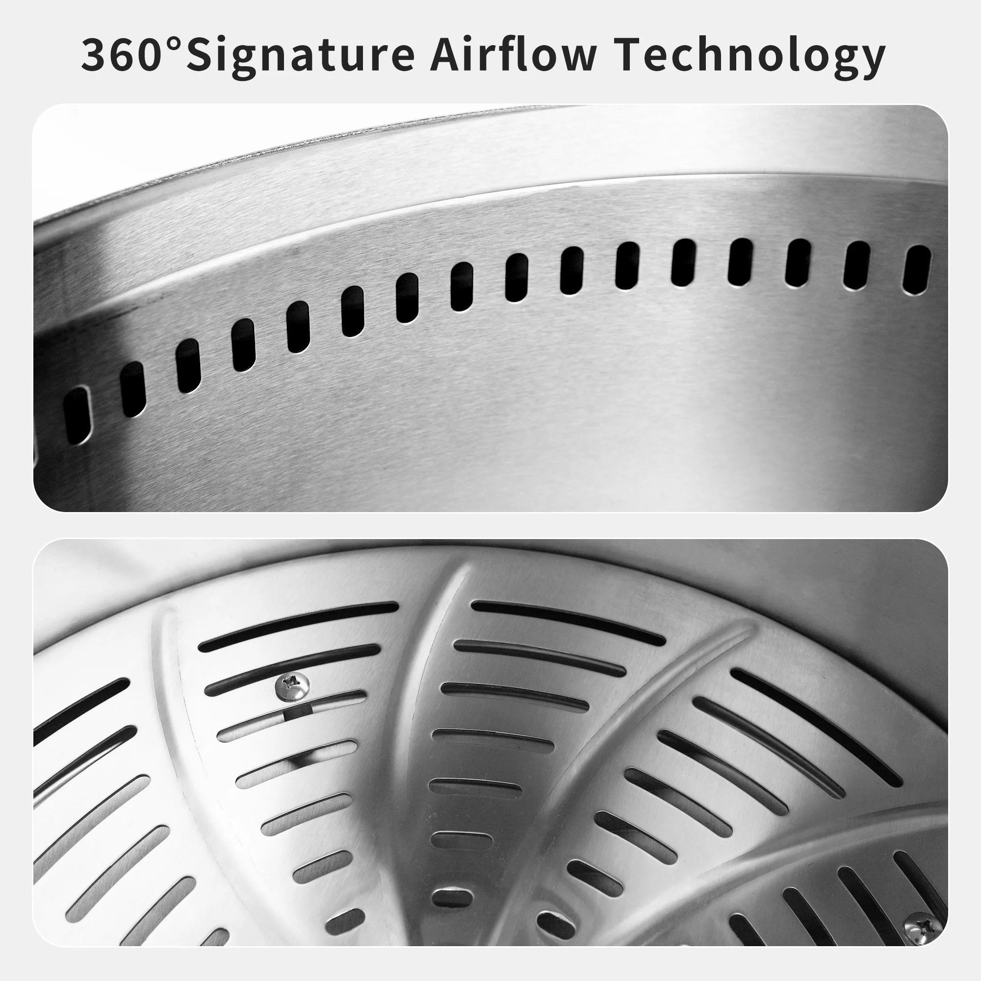 Fire Pit for Outside, 19 inch Stainless Steel Smokeless Bonfire Wood Burning Fire Pit with Removable Ash Pan