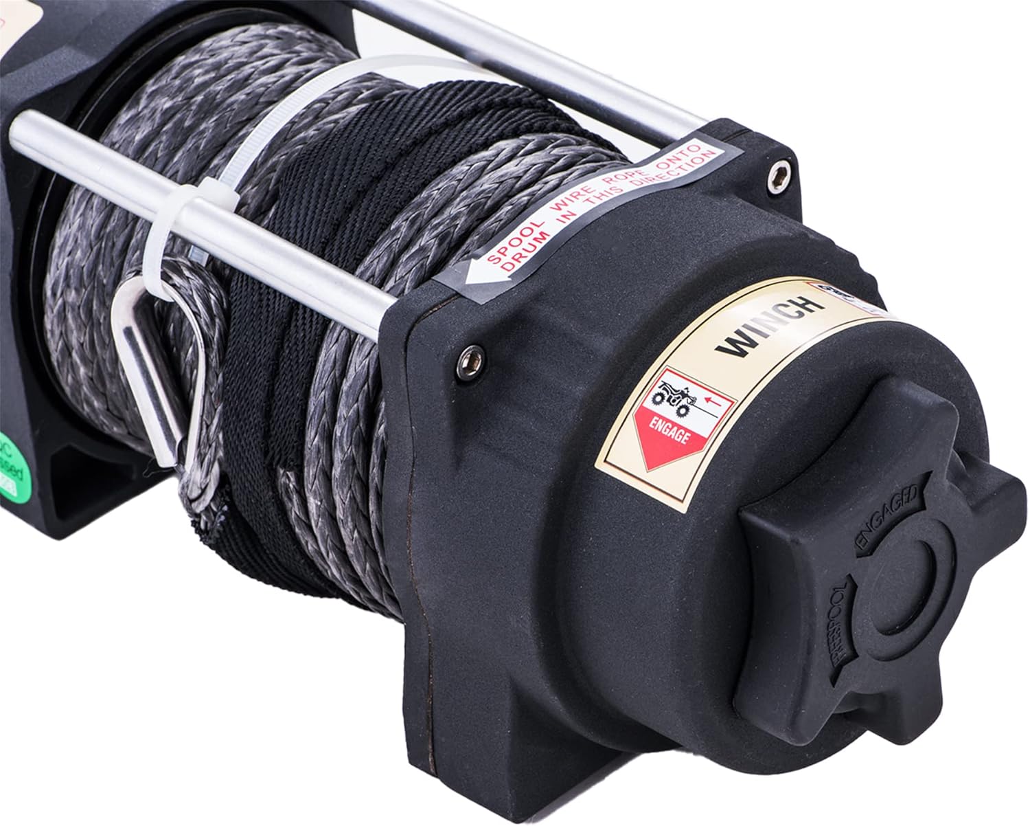 SINOKING 6000lb 12V Winch, UTV&ATV Winch with 1/4"× 49ft Synthetic Rope, Wired and Wireless Remote Control