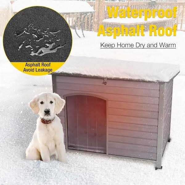 aivituvin Insulated Outdoor Dog House with Liner Inside Waterproof Roof - Pet Supplies online store