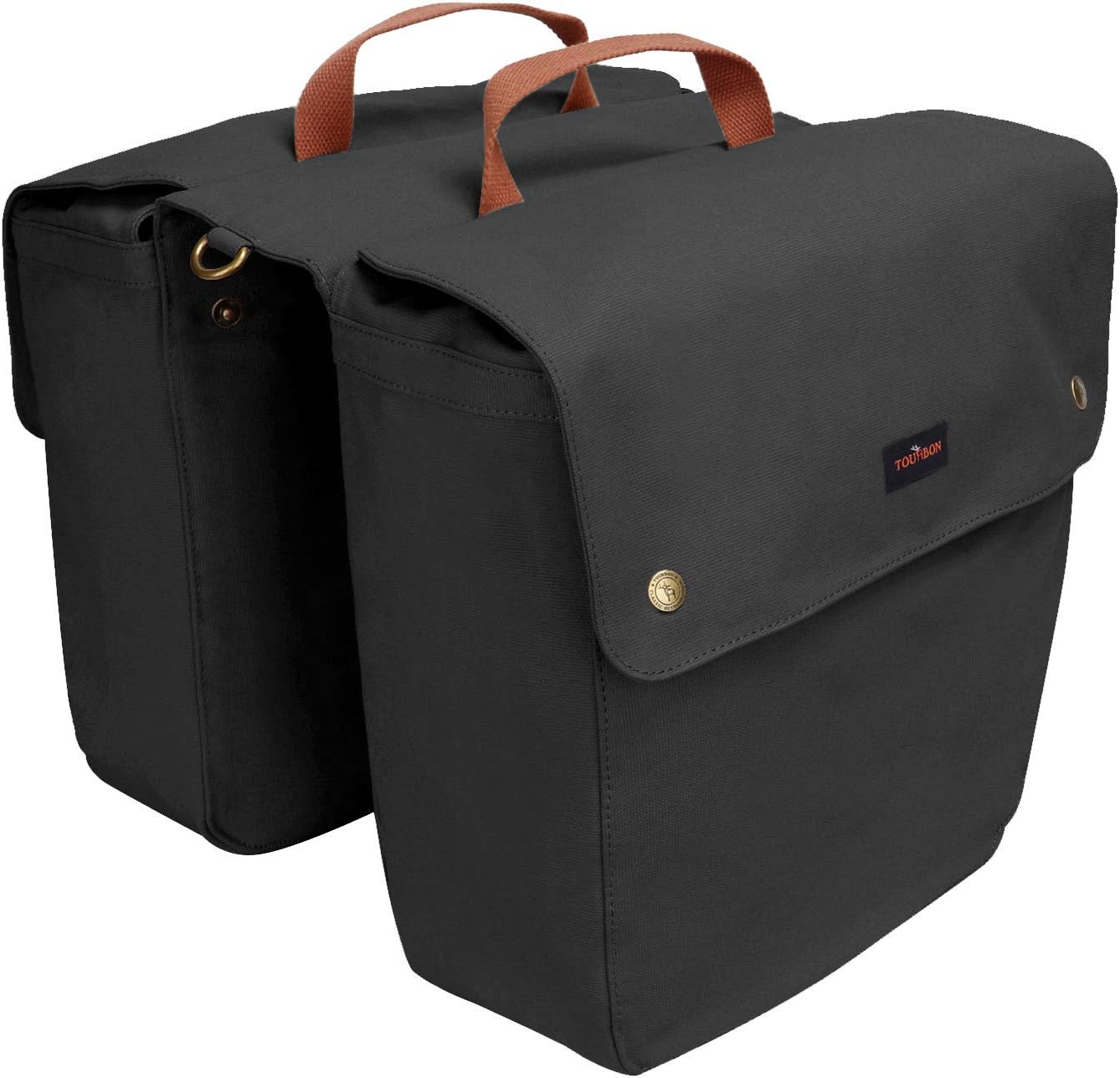 TOURBON Canvas Cycling Bicycle Bike Pannier Rear Seat Bag Rack Trunk (Waterproof, Roll-Up)