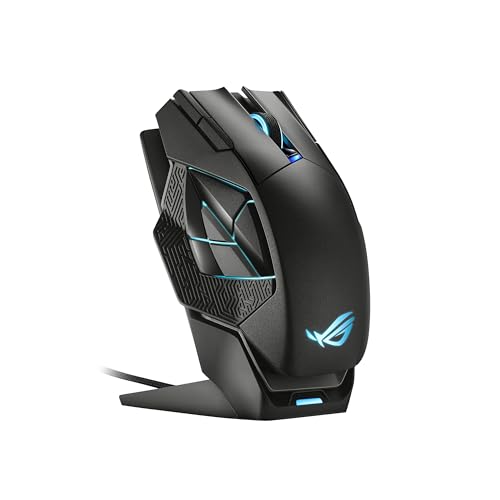ASUS ROG Spatha X Wireless Gaming Mouse (Magnetic Charging Stand, 12 Programmable Buttons, 19,000 DPI, Push-fit Hot Swap Switch Sockets