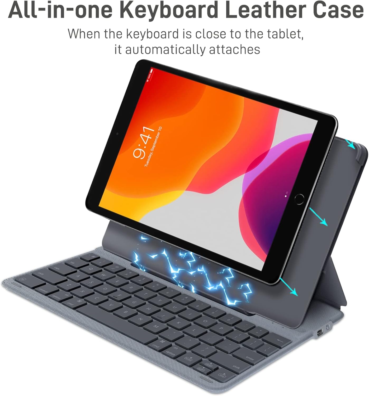 Amork ipad 10.2 inch Case with Keyboard, Portable Keyboard Case for 9th, 8th, 7th Generation-2021, 2020, 2019, Smart Magnetic ipad Keyboard Folio