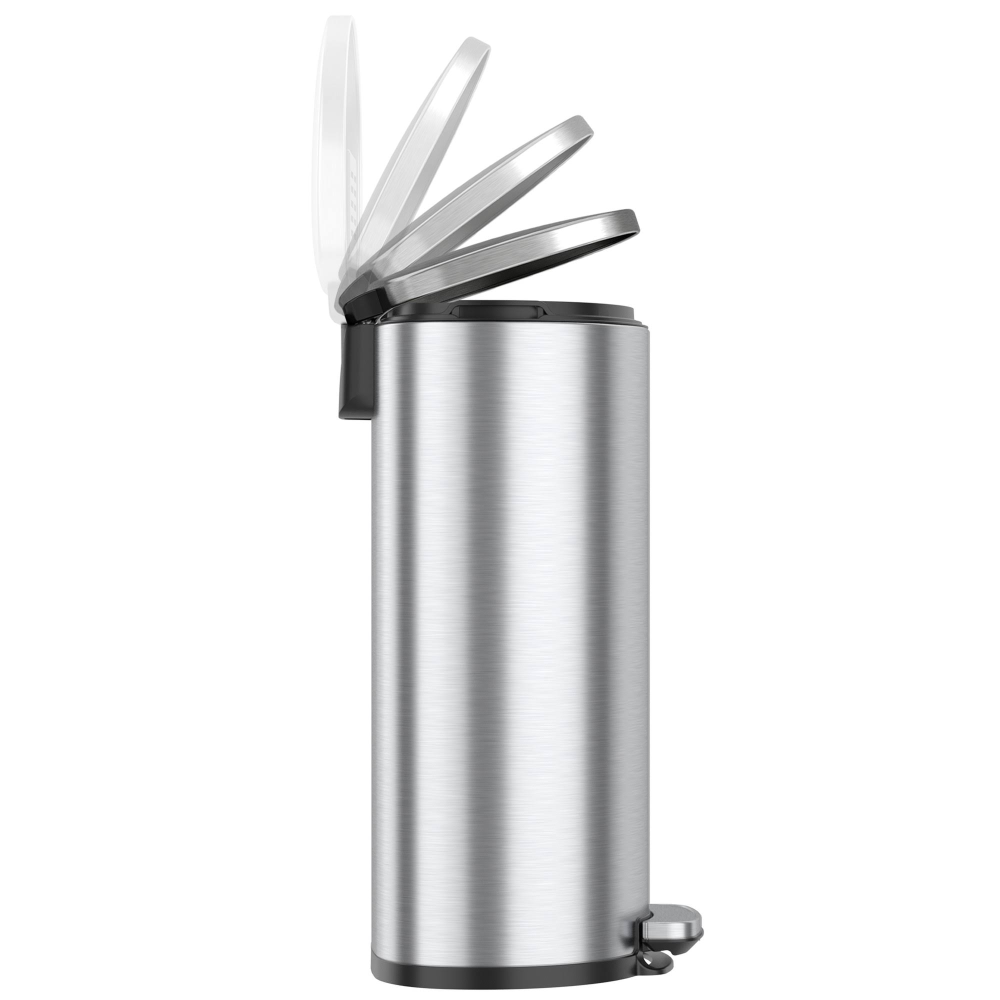 iTouchless SoftStep 8 Gallon Kitchen Step Trash Can with Odor Filter u0026 Removable Inner Bucket, Stainless Steel, 30 LITER Sem
