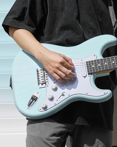 DONNER DST-80 Electric Guitar 39” Beginner Electric Guitar Kit with Amp, Classic SSS Pickup Complete with Gig Bag, Tuner, Capo, Strap, Picks