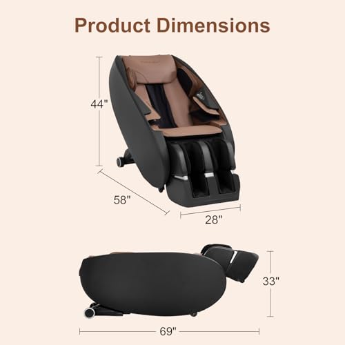 FDW Shiatsu Massage Chairs Full Body and Recliner Zero Gravity Massage Chair Electric with Built-in Heart Foot Roller Air Massage Easy to Move for