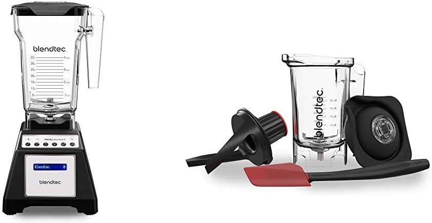 Blendtec Total Classic Original Blender - Fourside Jar (75 oz), Professional-Grade Power-6 Pre-Programmed Cycles-10-Speeds, Black