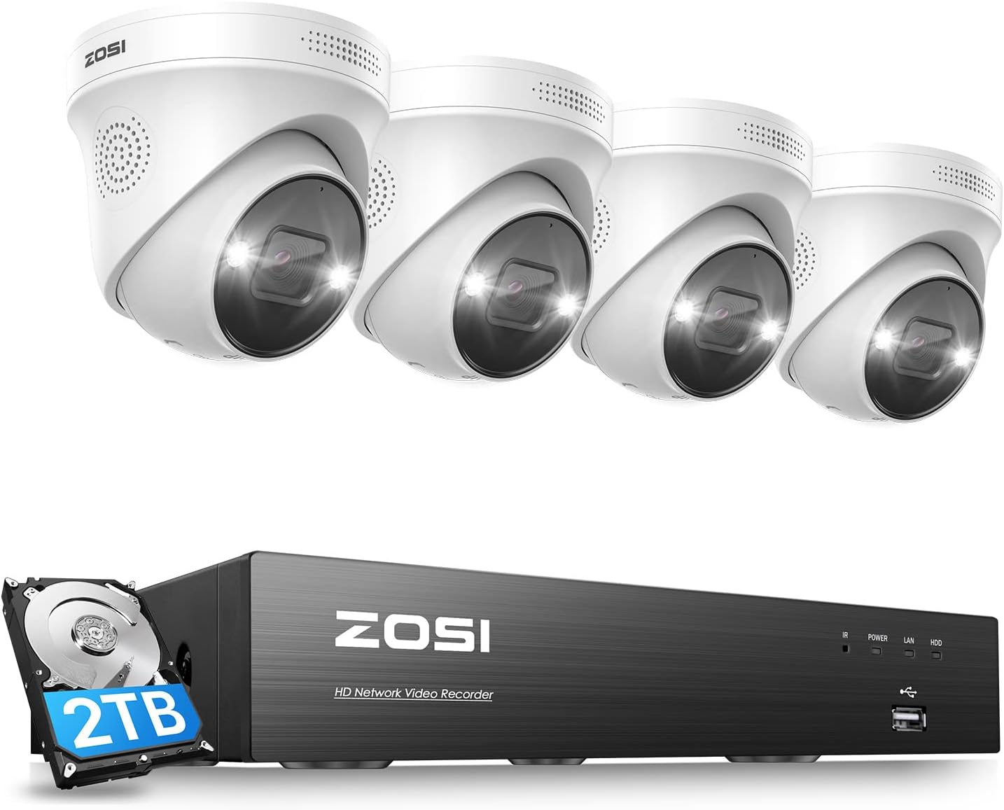 ZOSI 8CH 1080P Home Security Cameras System with 1TB Hard Drive