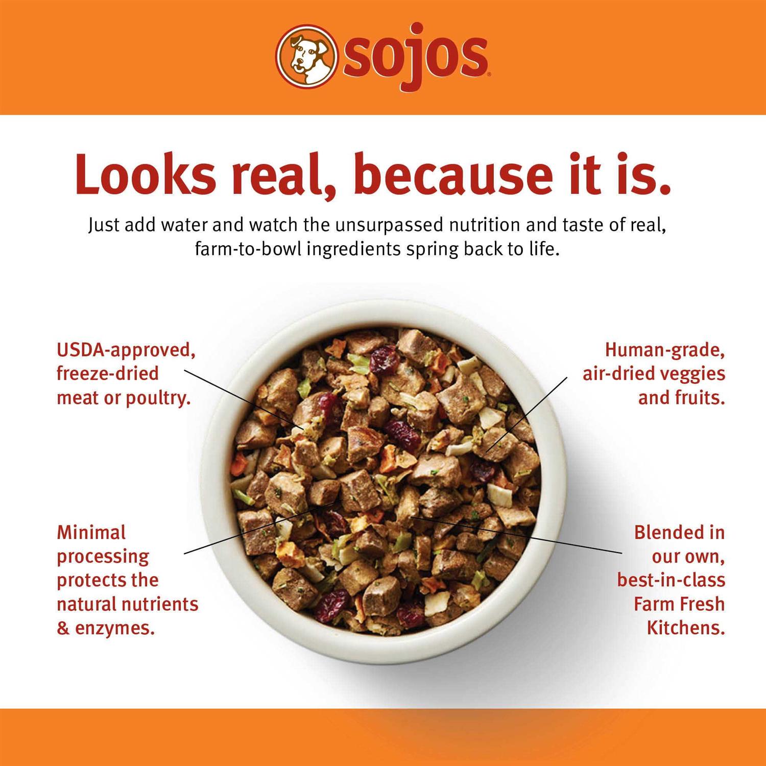 Sojos Complete Grain-Free Senior Turkey &amp; Salmon Recipe Freeze Dried Dog Food - Pet Supplies online store