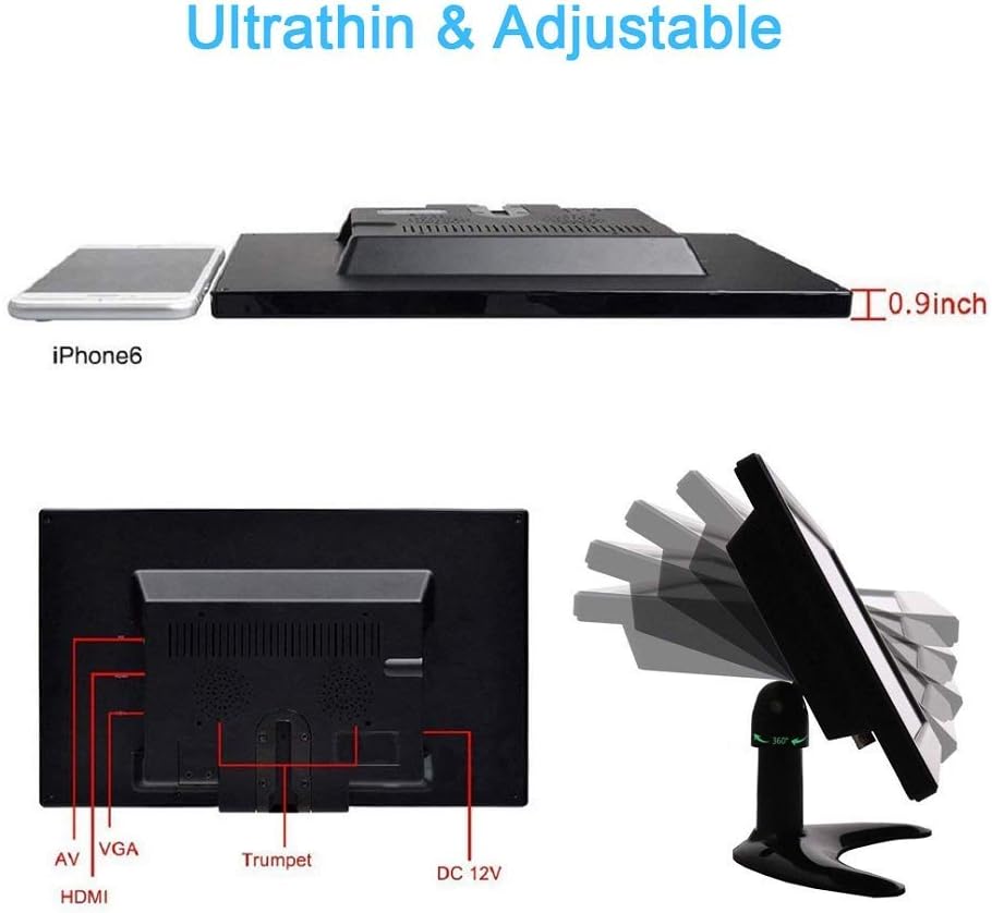 ESoku 10.1 Inch Small CCTV Monitor