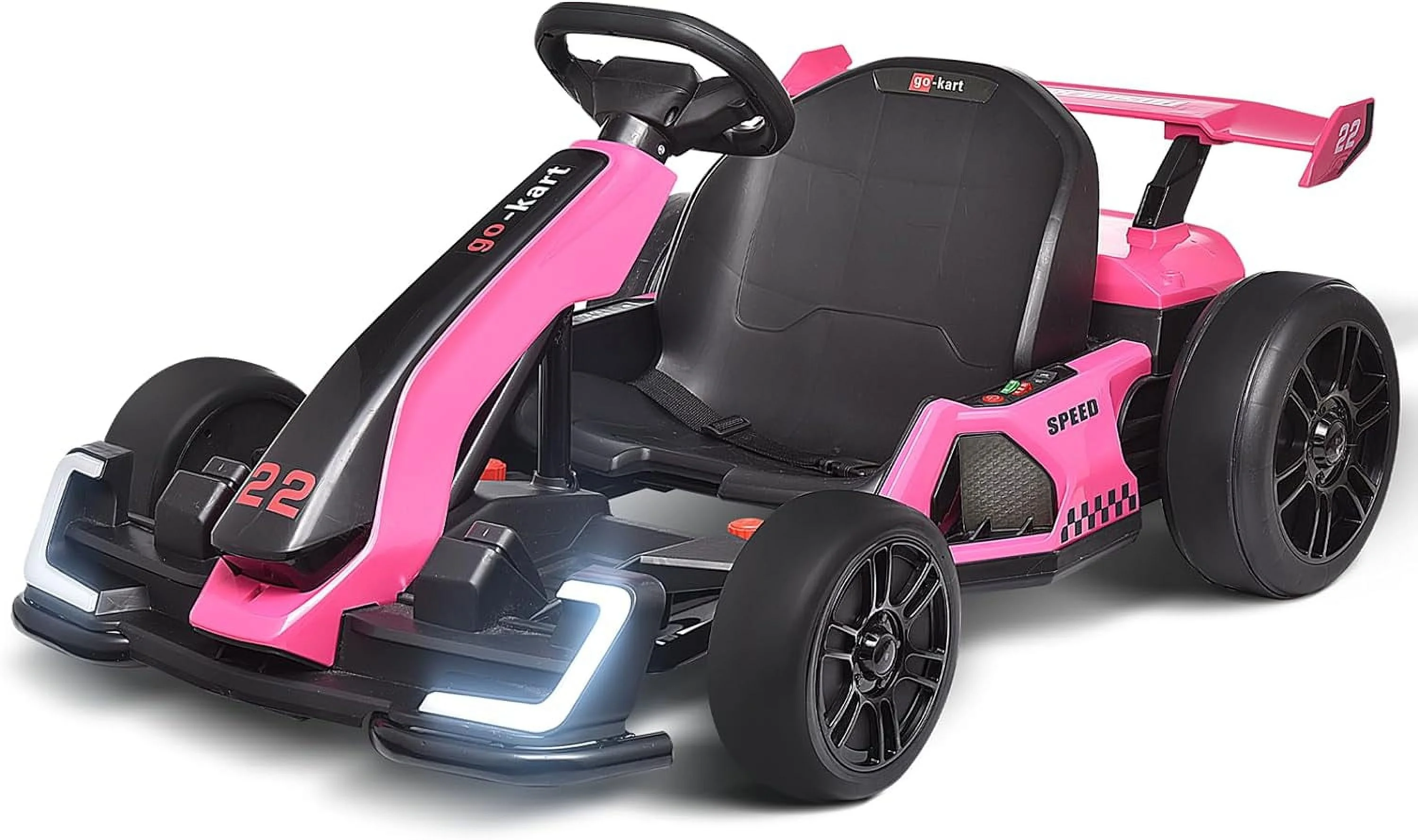Blitzshark 24 V Kids Go Kart 300W Powerful Electric Pedal Go Kart, with Drift/Sports Mode, EVA Tires, Brake Pedal, Pink - Radiant Selections