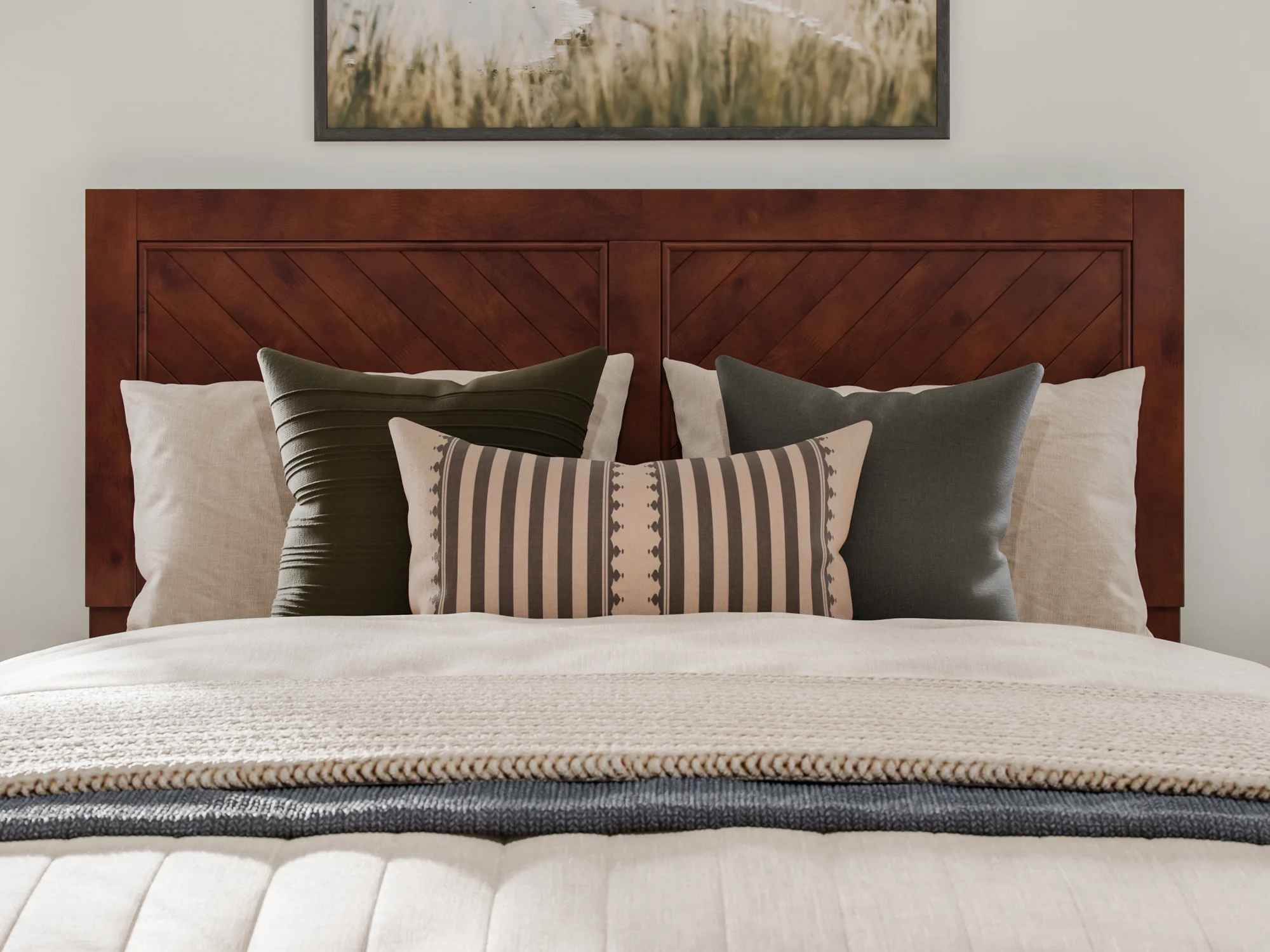 AFI Canyon Walnut Solid Wood Platform Bed with Matching Footboard & Storage Drawers, Queen