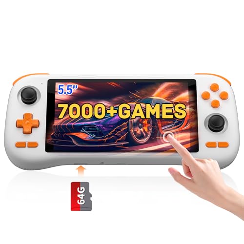 kinhank K56 Retro Handheld Game Console, Support 7000+ Games, Equipped with 64G TF Card, Android 14.0 System, Portable Retro Video Game Console