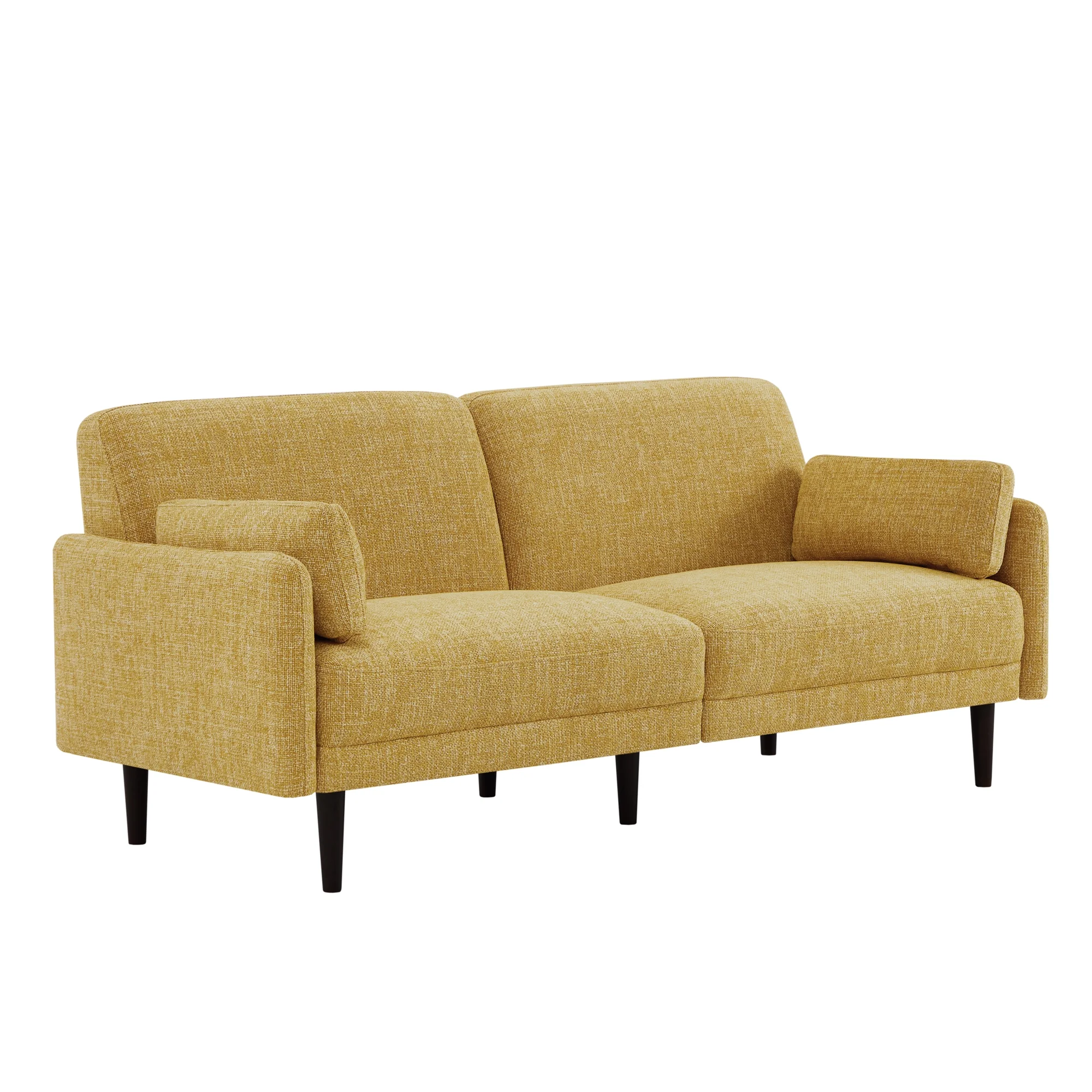 CHITA Mid-Century Modern Sofa, Fabric Couch for Living Room with Solid Wood Leg, 73''W, Mustard Yellow
