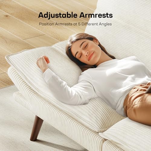 Marsail Futon Sofa Bed, Futon Couch with Adjustable Backrest & Armrests, Convertible Small Sleeper Sofa Bed for Small Apartments, Study Room, Office