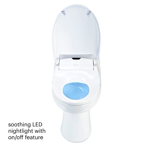 Brondell Swash 1200 Luxury Bidet Toilet Seat in White with Dual Stainless-Steel Nozzles | Endless Warm Water | Programmable User Settings |