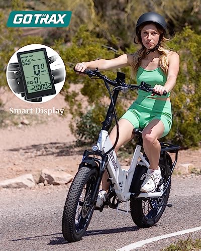 Gotrax 20" Folding Electric Bike with 55 Miles (Pedal-assist1) by 48V Battery, 20Mph Power by 500W, Smart LCD Display and 5 Pedal-Assist Levels