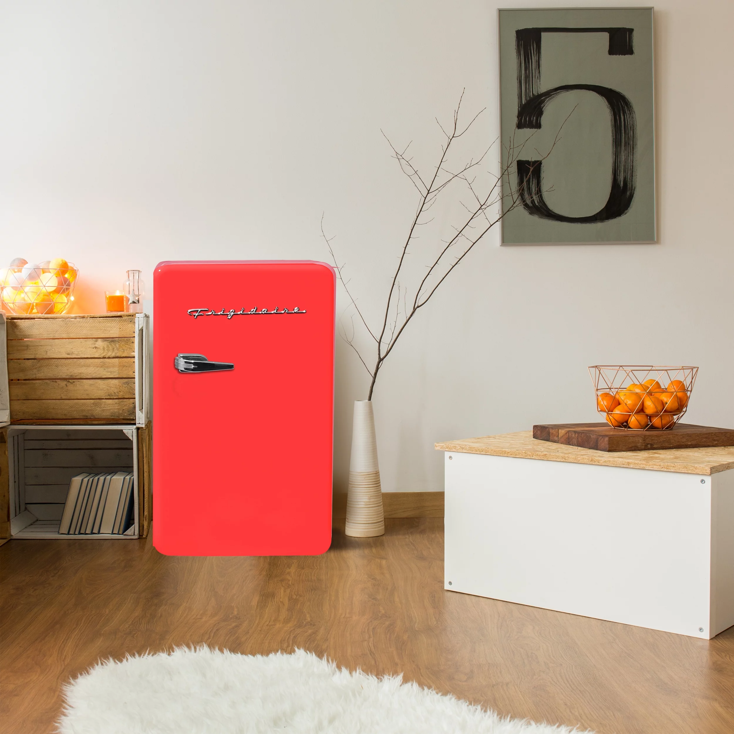 Frigidaire 3.2 cu ft Single Door Retro Compact Fridge EFR372, Pink